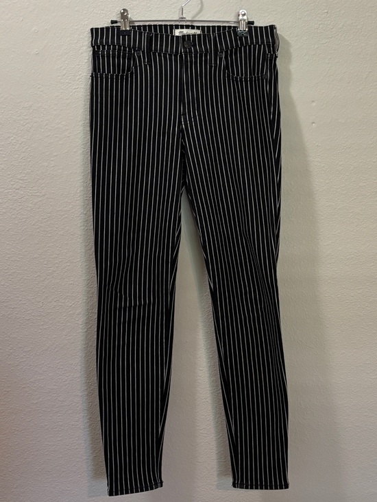 Madewell Denim - Madewell 9-Inch-High Riser Skinny Skinny Jeans Black White Stripe Size 28